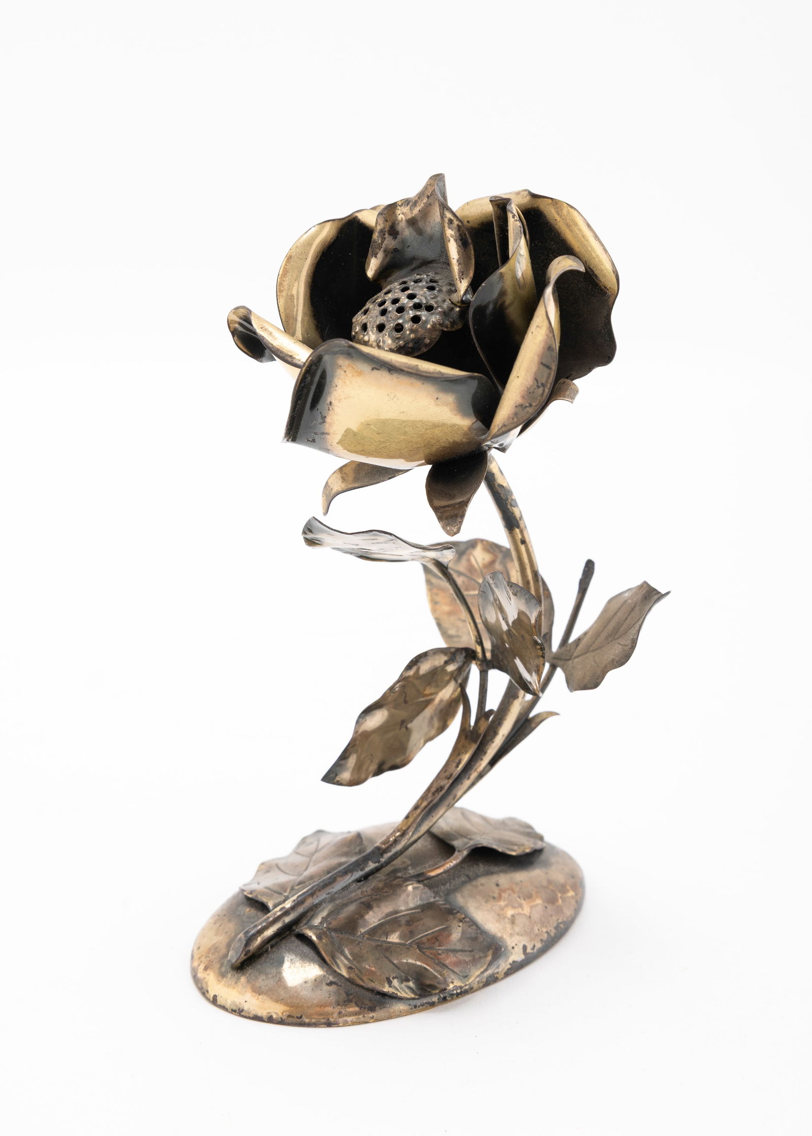 A STERLING SILVER SPICE CONTAINER BY HANS TEPPICH (1904, Germany - 1983, Israel). Israel, c. 1948. O (1 of 2)