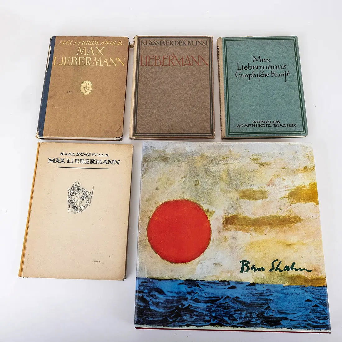 SIX ART BOOKS CATALOGING MAX LIEBERMANN ARTWORK. Germany, ca. 1920. (1 of 1)