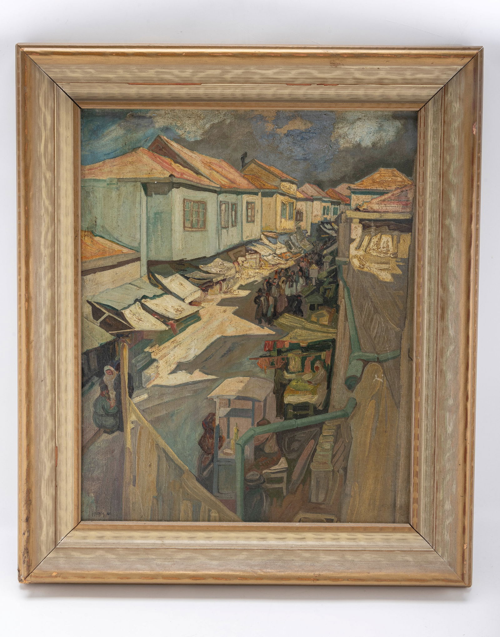 SAUL RASKIN OIL ON BOARD 13.5" x 16.7": SAUL RASKIN OIL ON BOARD 13.5" x 16.7"