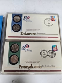 50 STATE QUARTER COLLECTION. Each mounted on a postal cover with the first day of issue. Estimate $7