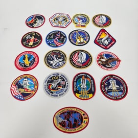 A COLLECTION OF 17 ASSORTED SPACE MISSION PATCHES. Consisting of a variety of American missions. Est