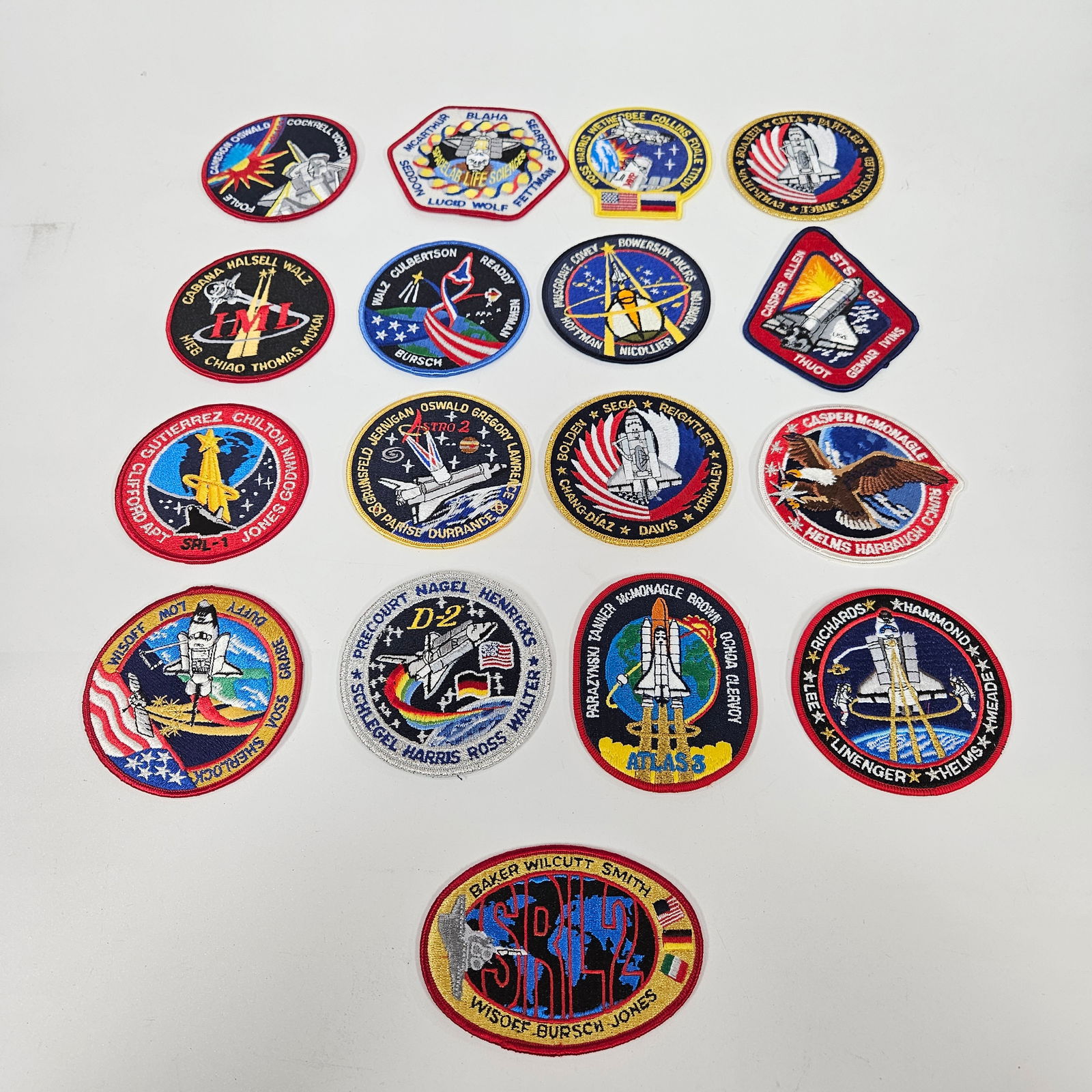 A COLLECTION OF 17 ASSORTED SPACE MISSION PATCHES. Consisting of a variety of American missions. Est (1 of 1)
