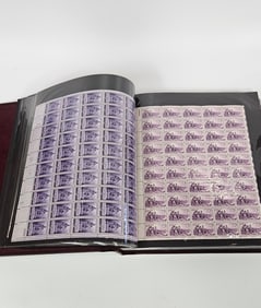A COLLECTION OF 98 FULL SHEETS OF 3 CENT UNITED STATES COMMEMORATIVE STAMPS FROM THE 1930’S AND