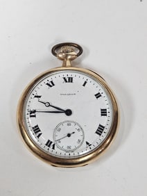 A 14K GOLD POCKETWATCH BY WALTHAM