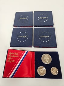A GROUP OF FIVE SETS OF Bicentennial Proof Set 1776-1976, 40% Silver