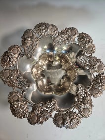 A MAGNIFICENT STERLING SILVER CHRYSANTHEMUM BOWL DOMINICK AND HAFF