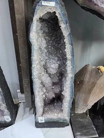 AMETHYST CATHEDRAL GEODE WITH POLISHED EDGES