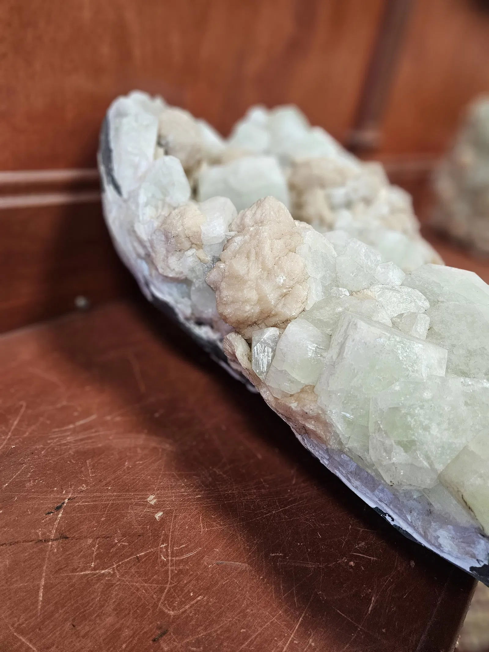 A MASSIVE APOPHYLLITE SPECIMEN WITH STILBITE - 4