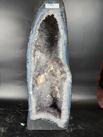 AMETHYST CATHEDRAL GEODE WITH POLISHED EDGES
