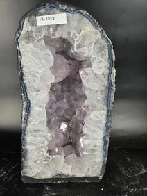 AMETHYST CATHEDRAL GEODE WITH POLISHED EDGES