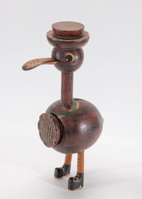 a large hand carved and painted wood bank DUCK