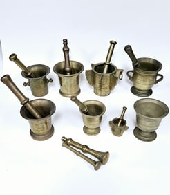 A COLLECTION OF MORTARS AND PESTLES  18th and 19th century