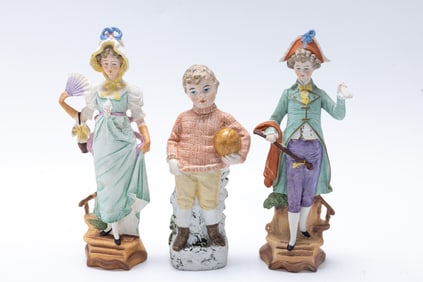 THREE MEISSEN PORCELAIN FIGURINES