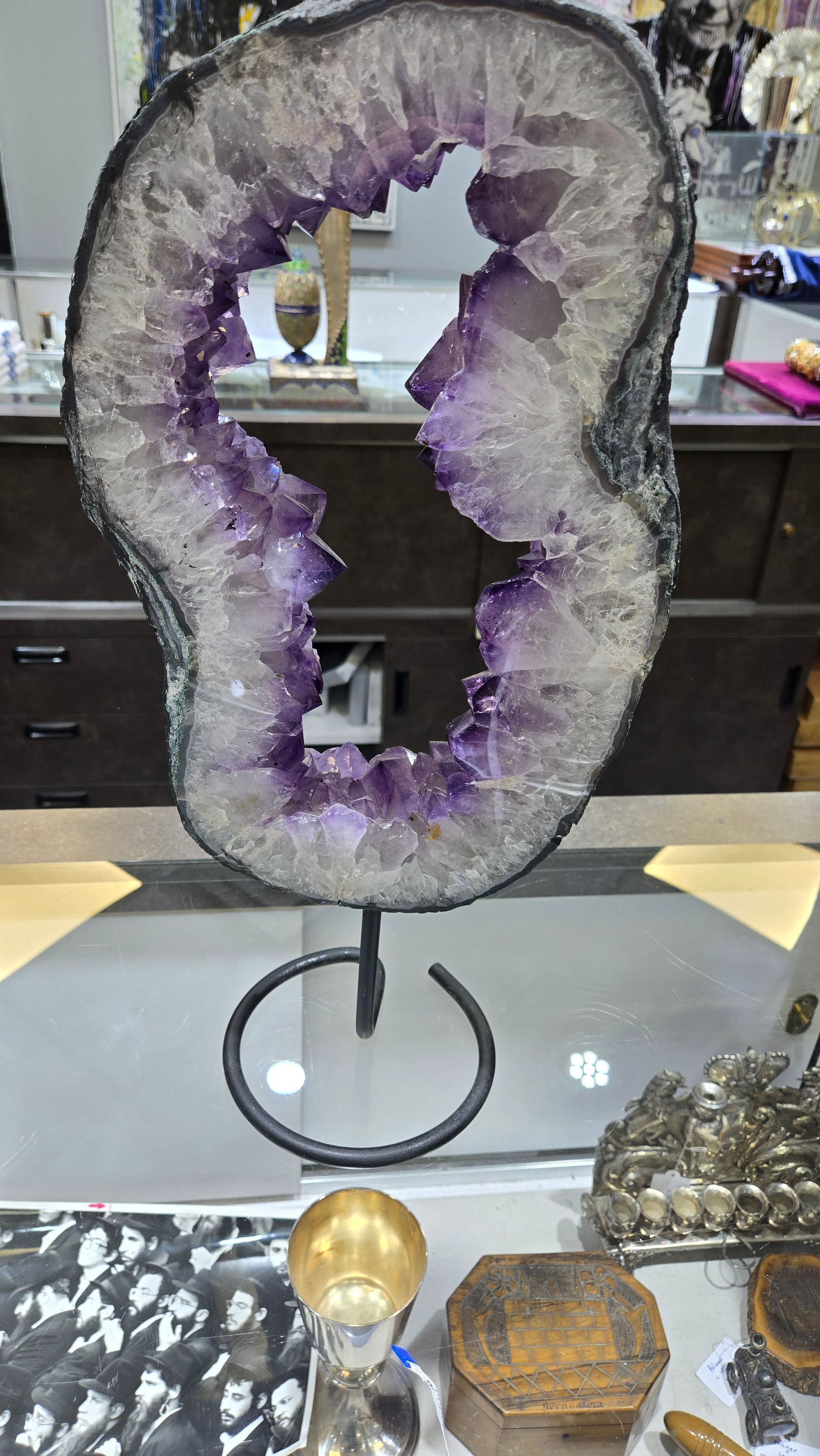 HUGE AMETHYST RING ON A STAND (1 of 3)