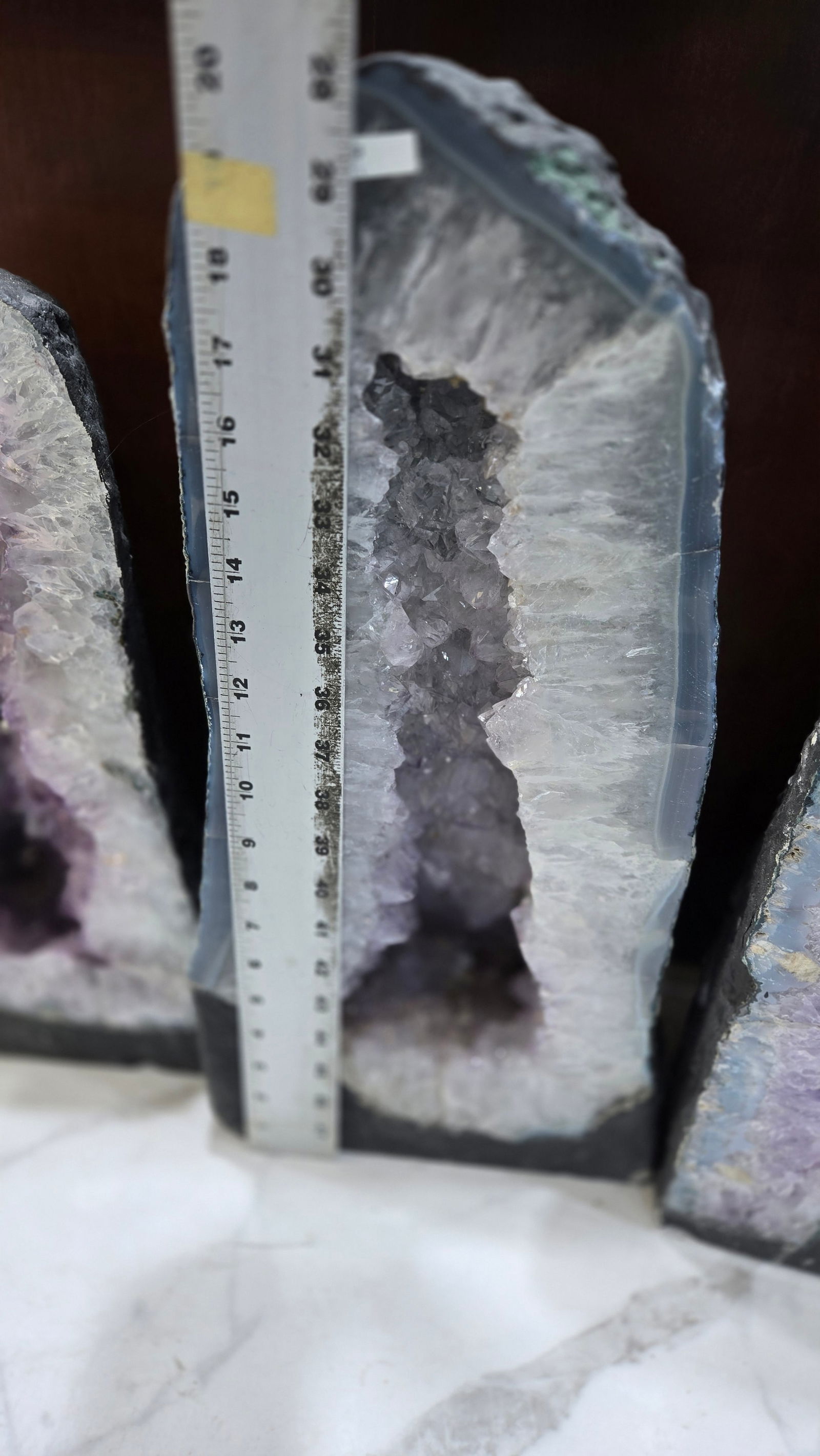 A LARGE AMETHYST CATHEDRAL POLISHED EDGES - 5