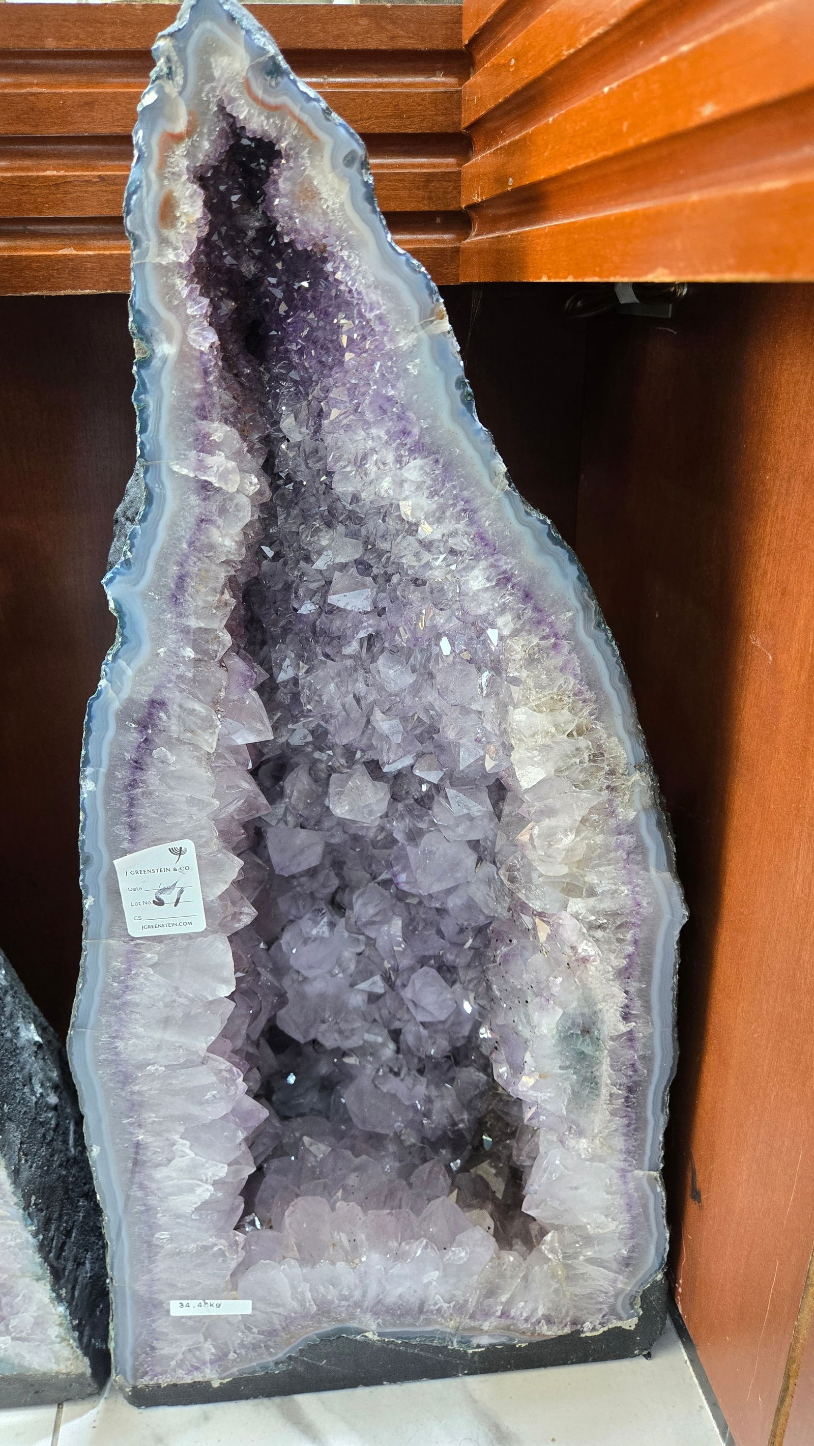 A LARGE AMETHYST CATHEDRAL POLISHED EDGES - 2