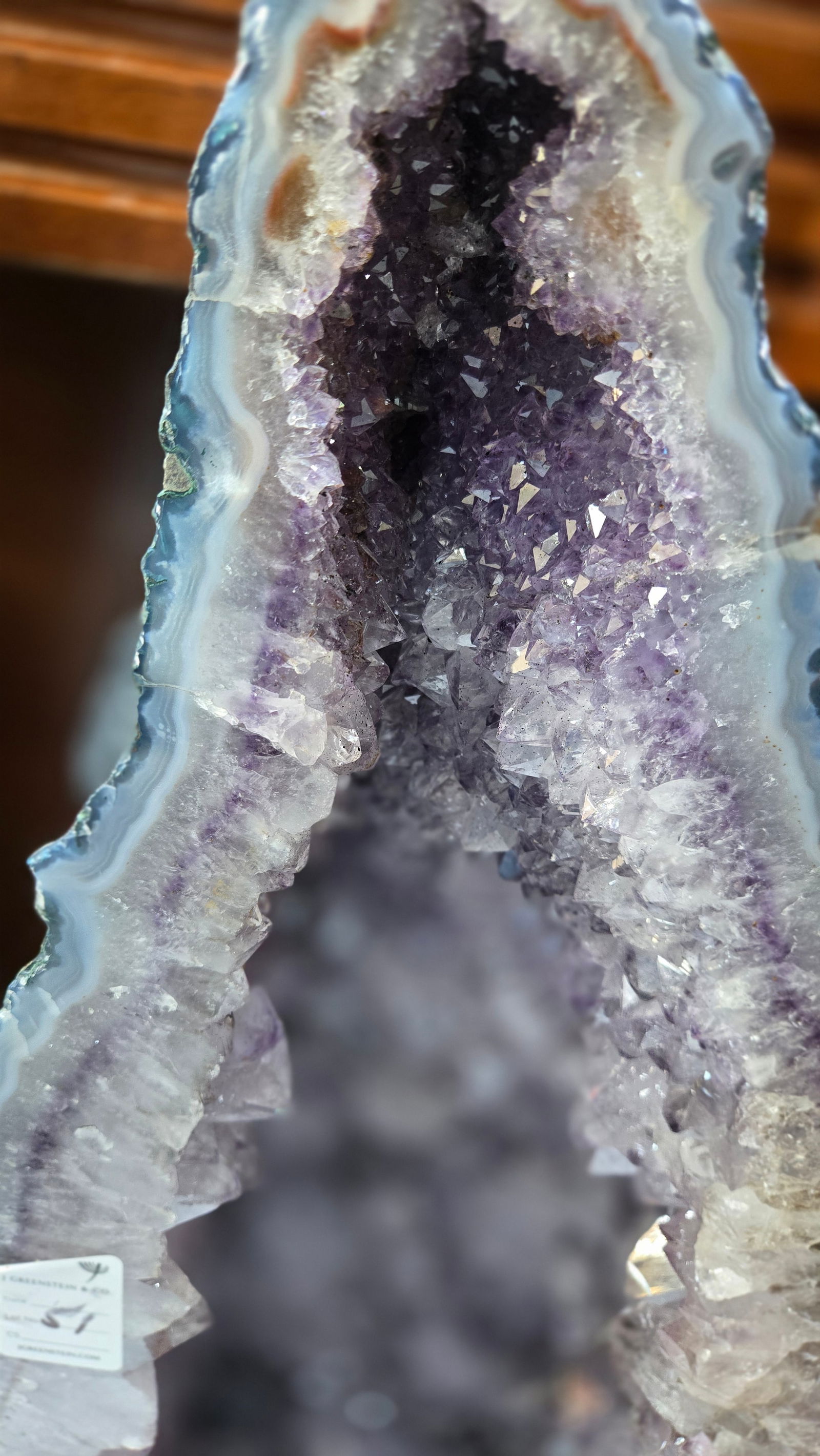 A LARGE AMETHYST CATHEDRAL POLISHED EDGES - 3