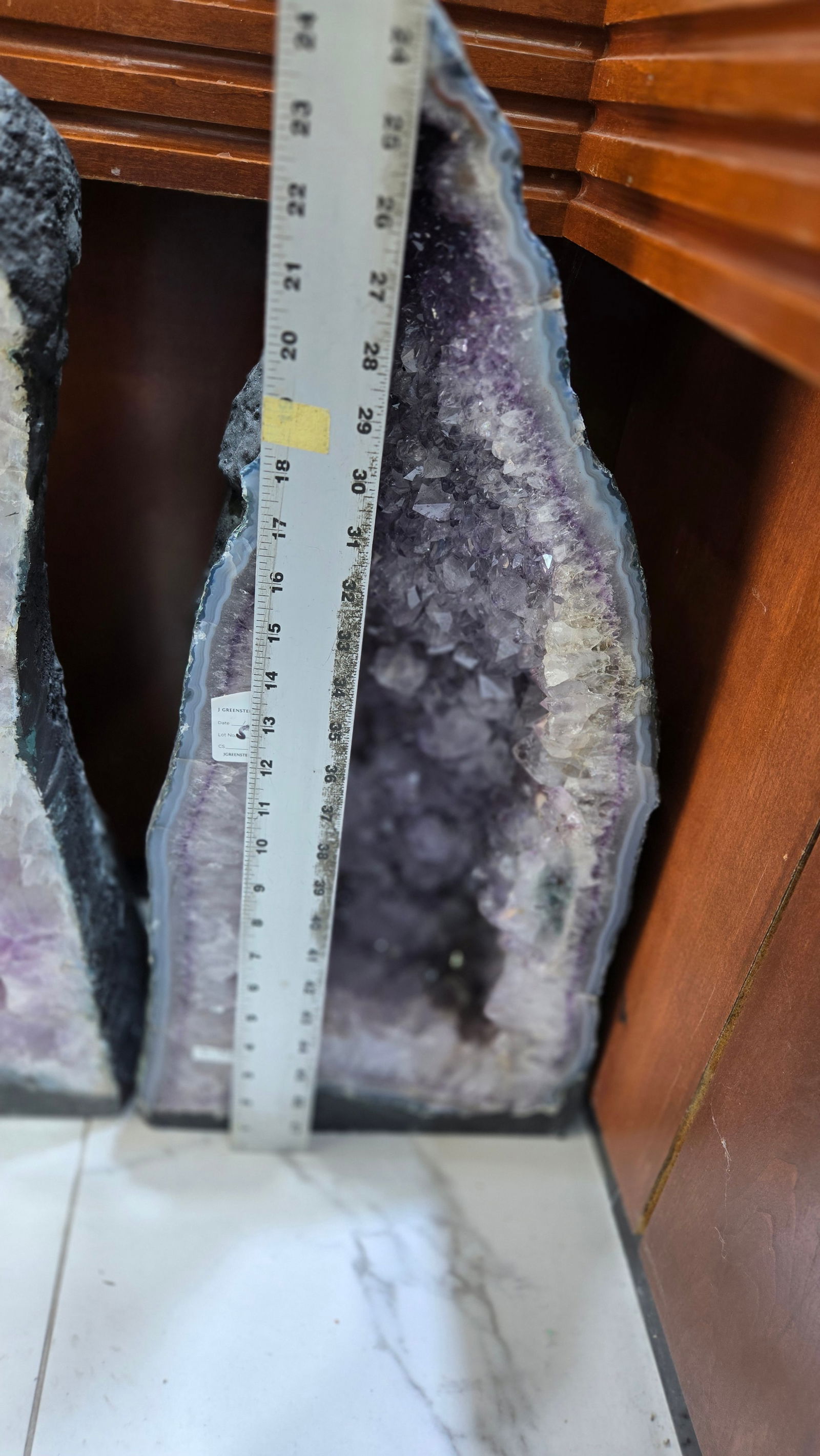 A LARGE AMETHYST CATHEDRAL POLISHED EDGES - 4