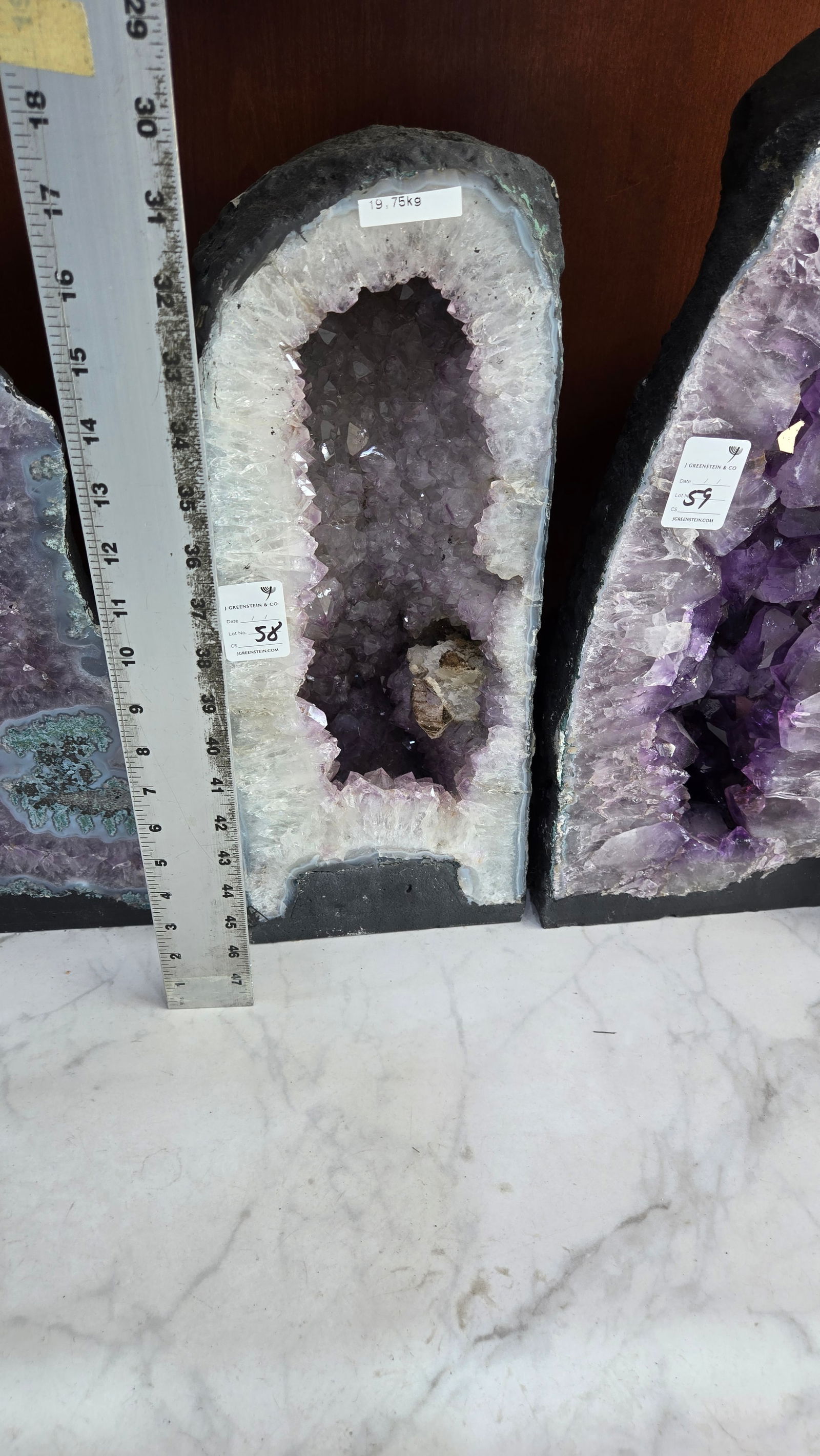 A LARGE AMETHYST GEODE POLISHED EDGES - 2