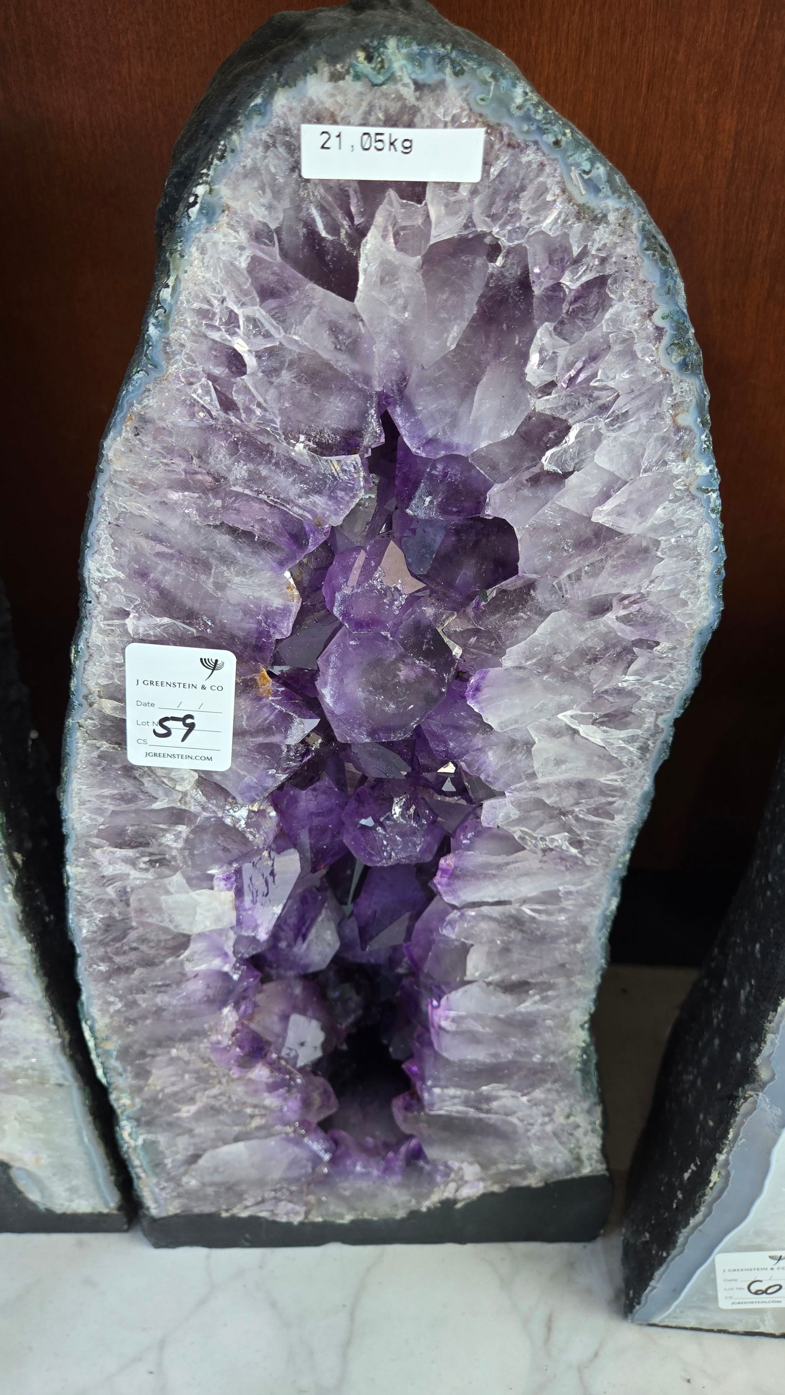 A LARGE AMETHYST GEODE POLISHED EDGES (1 of 3)