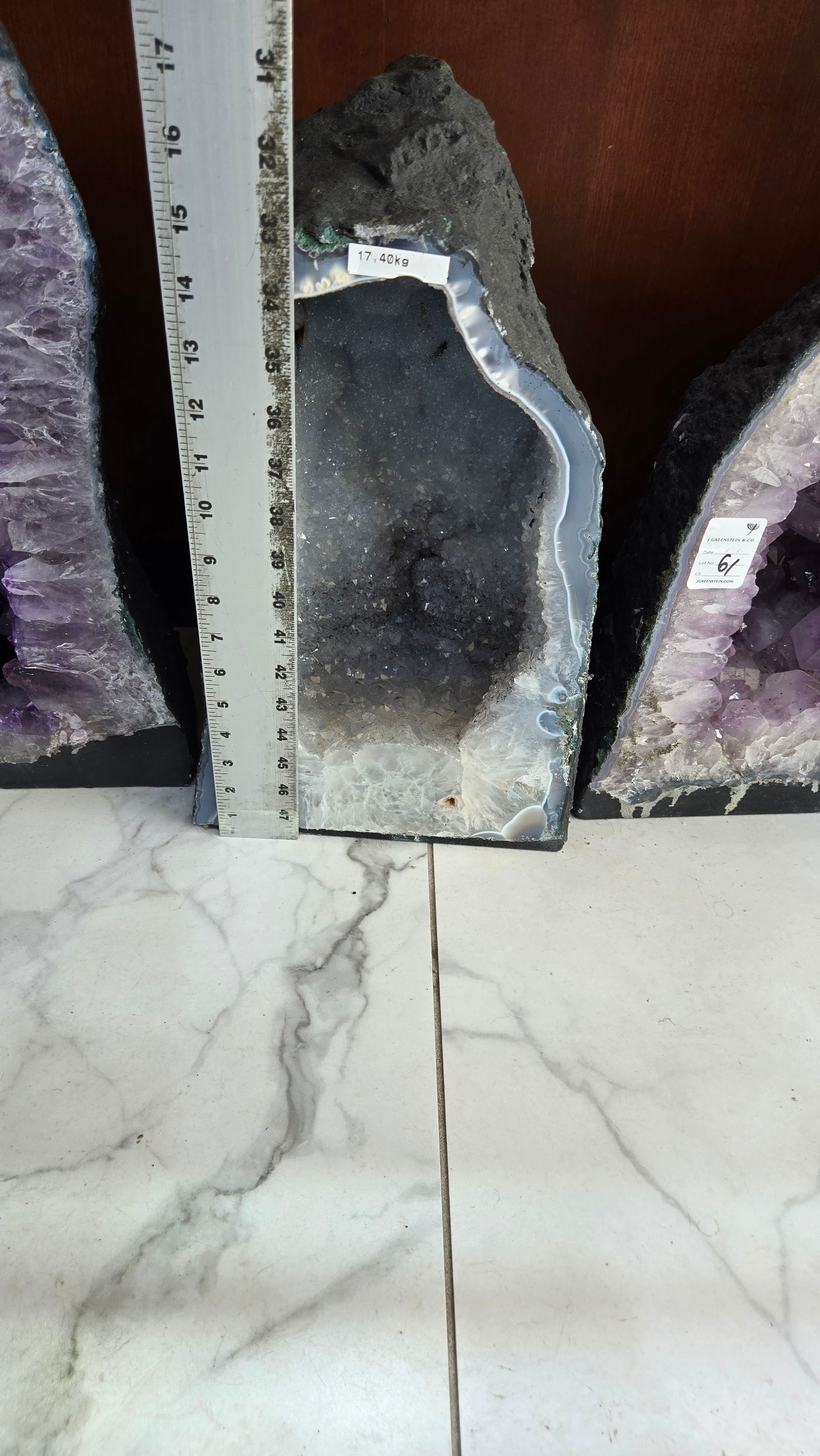 A LARGE AMETHYST GEODE POLISHED EDGES - 2