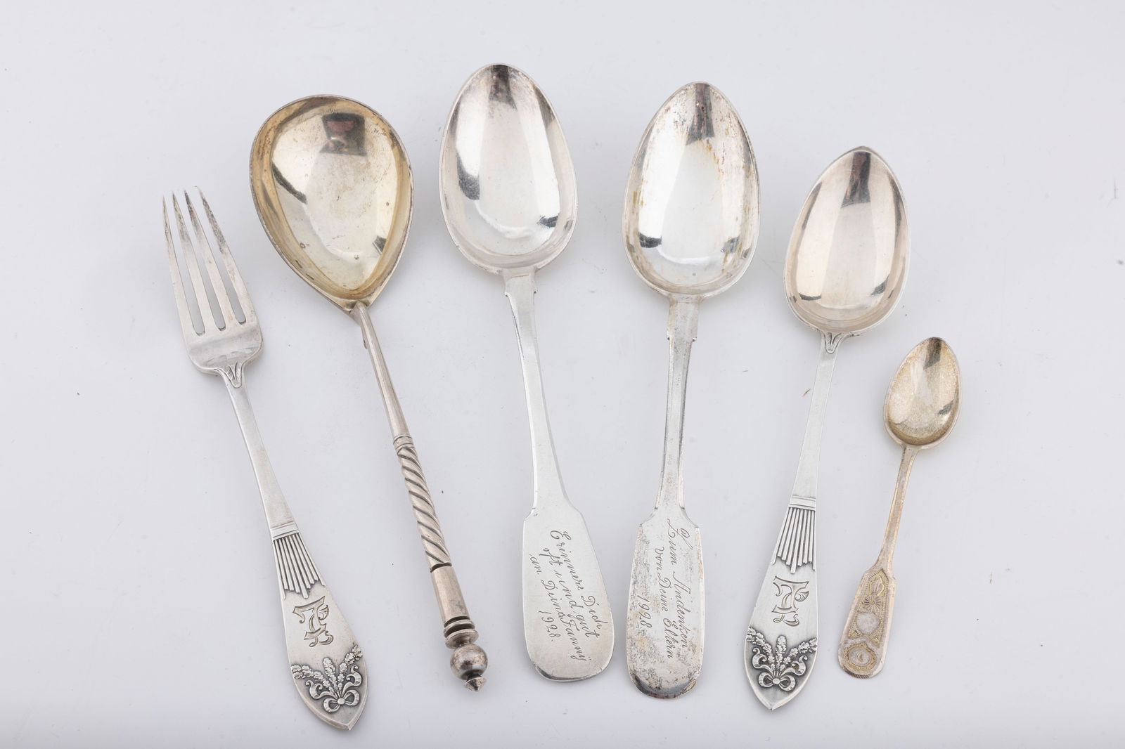 A GROUP OF RUSSIAN SILVER FLATWARE. All pre-revolution. (1 of 1)