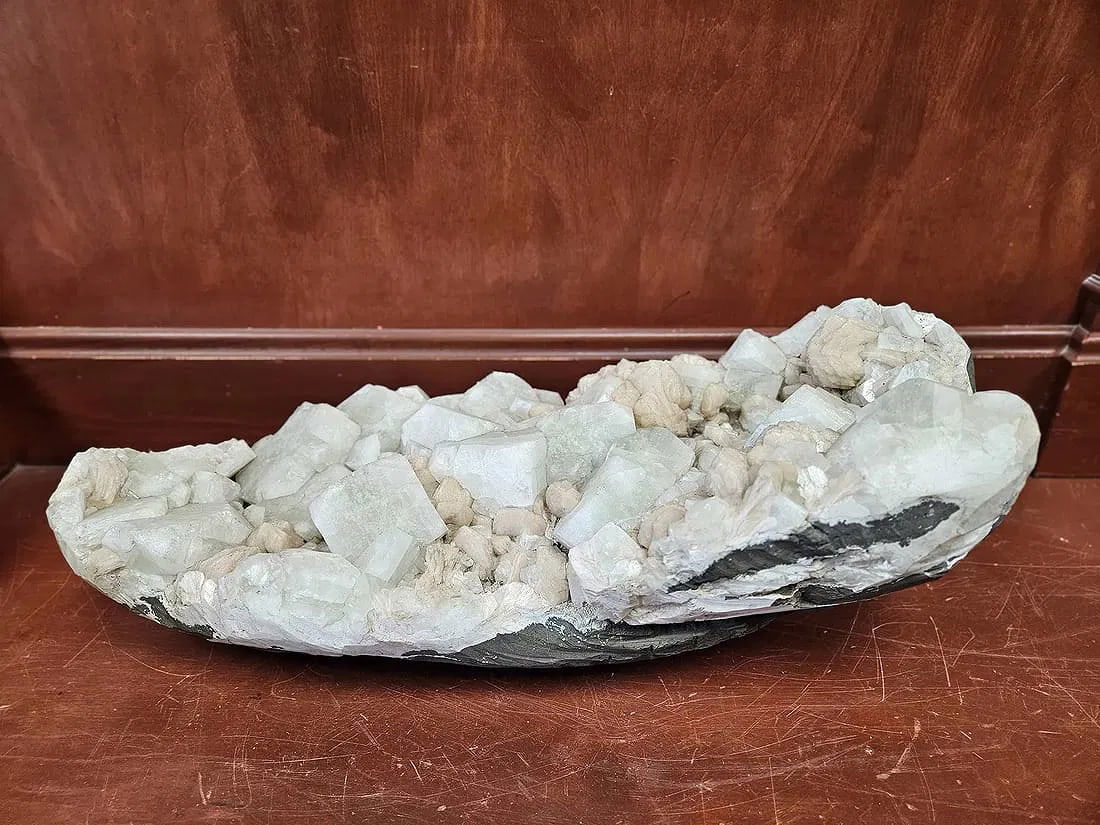 A MASSIVE APOPHYLLITE SPECIMEN WITH STILBITE - 2