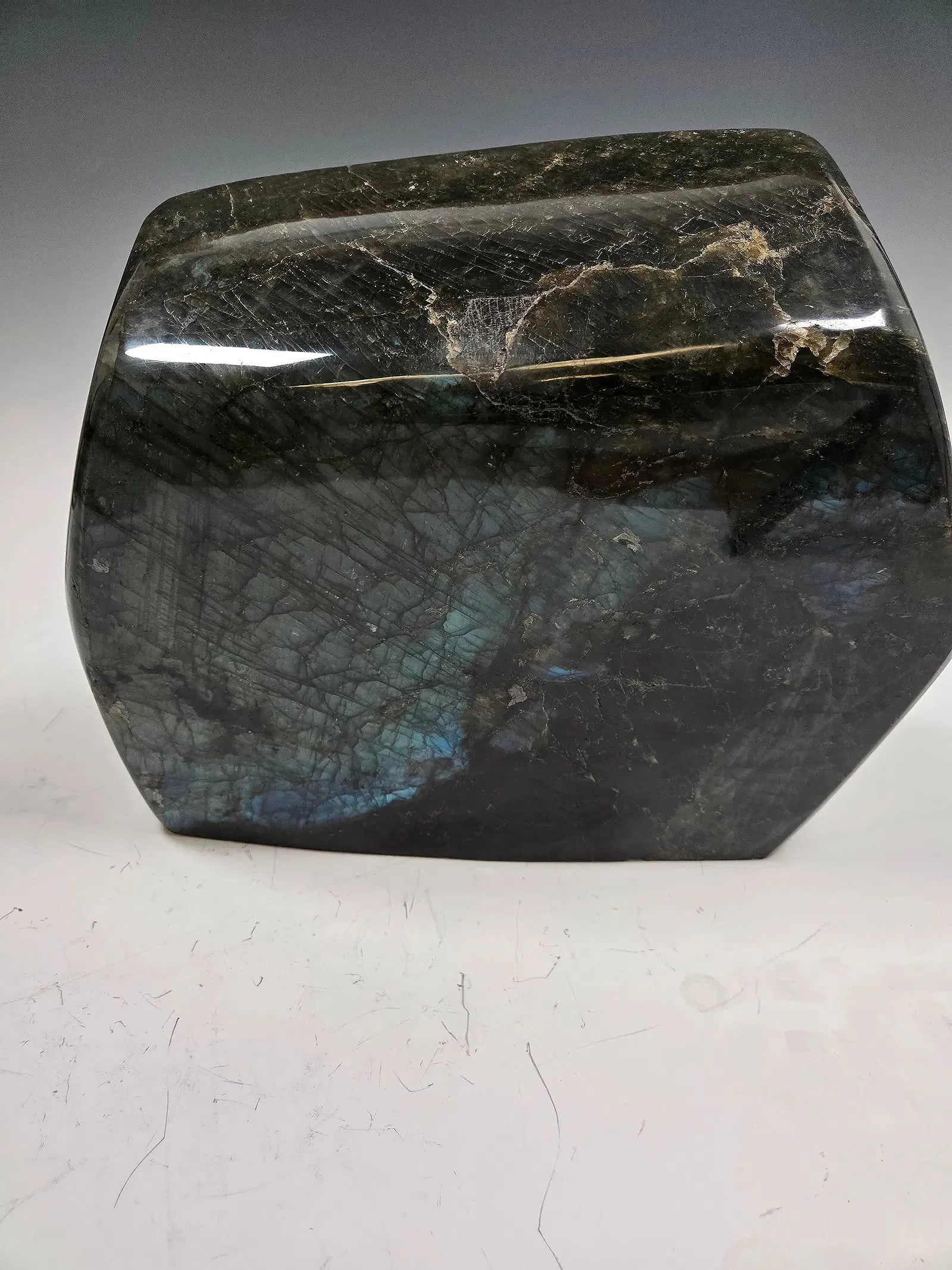 A MASSIVE POLISHED LABRADORITE SPECIMEN. (1 of 7)