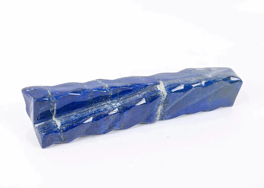 A POLISHED LAPIS LAZULI FORMATION.: Exceptional color and grade. 12.2” long x 2.5” tall x 2” thick.
