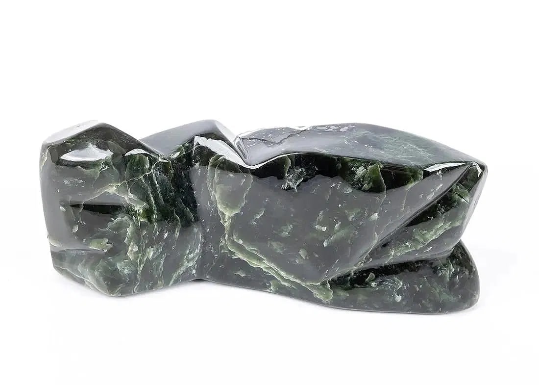 A NEPHRITIC JADE FORMATION: Exceptional color. 9” tall x 3.5” wide x 1.7” thick