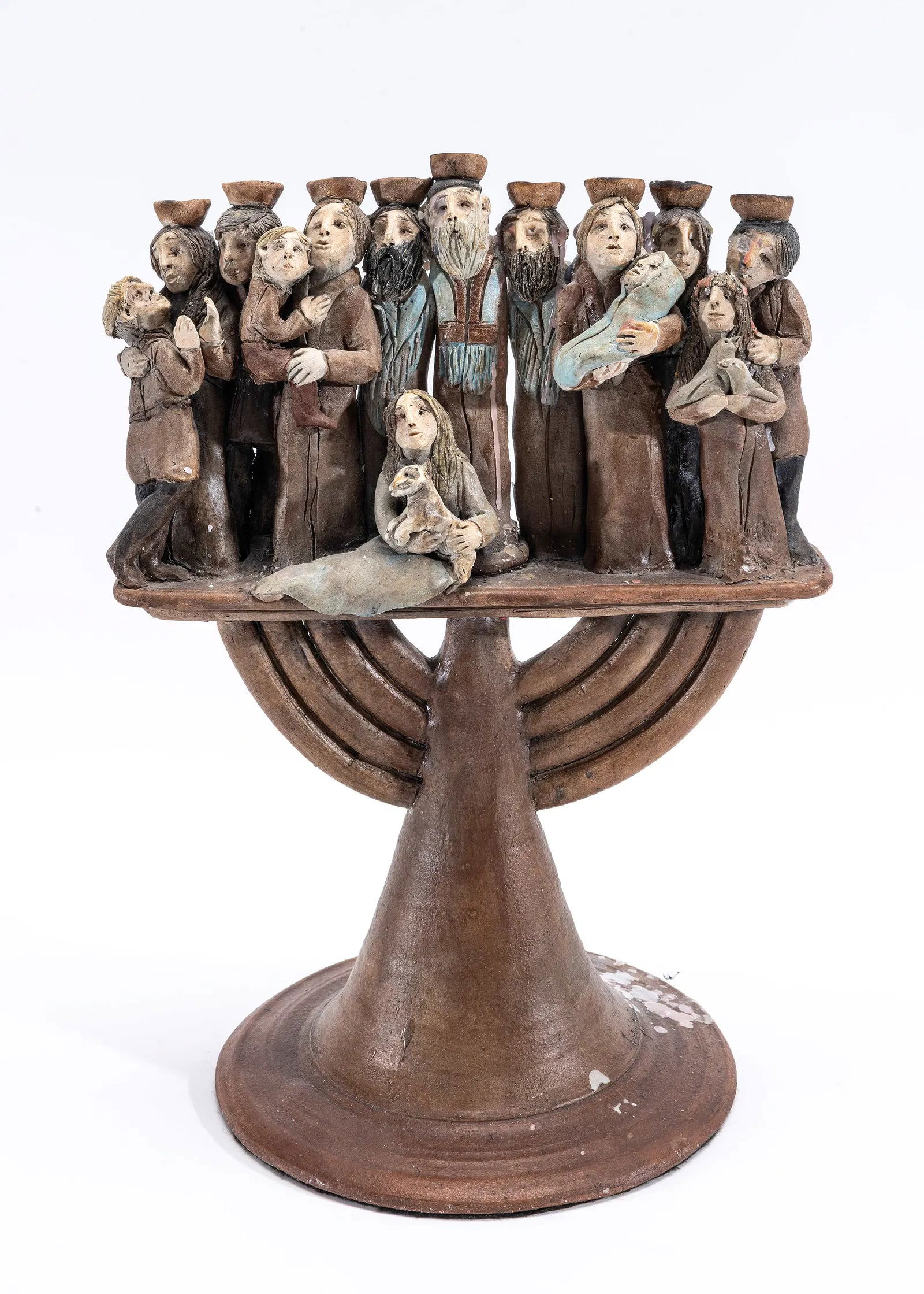 A HANDCRAFTED MENORAH OF HOLOCAUST SURVIVORS (1 of 3)