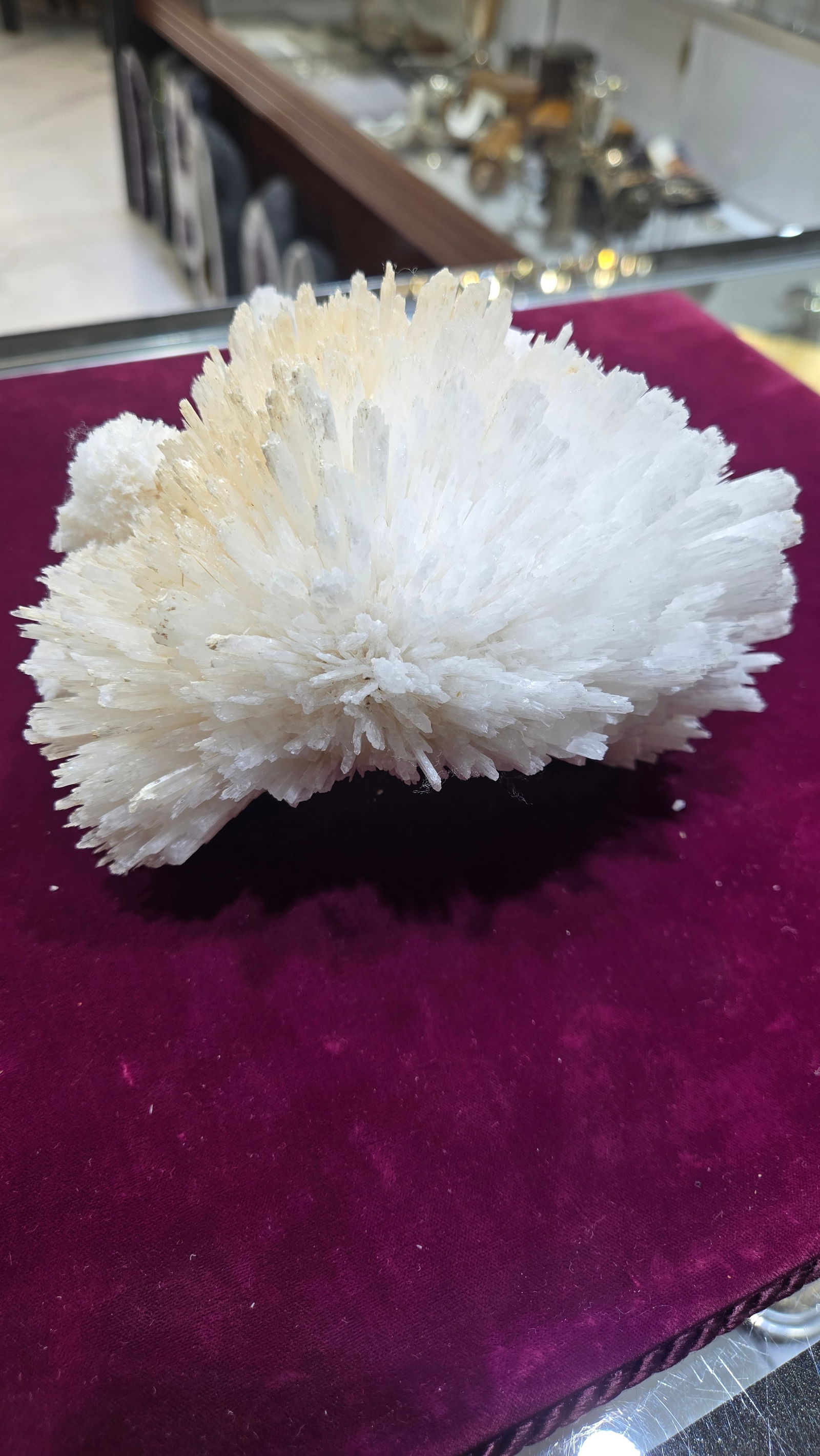 A RARE SCOLECITE FORMATION SPECIMEN: Rare and delicate scolecite specimen from the Deccan Basalts, Aurangabad, Maharashtra, India. 6" wide.