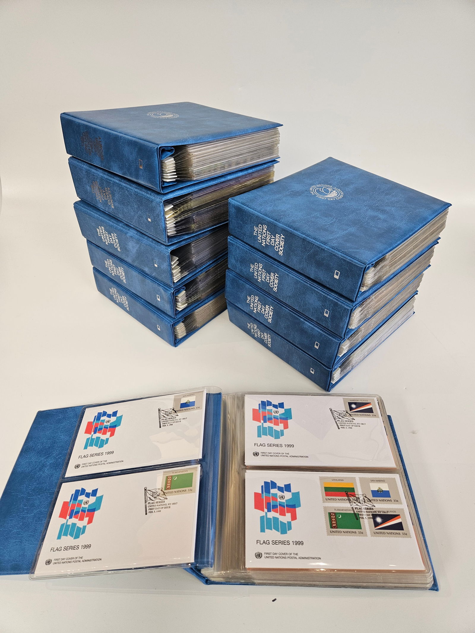 A MASSIVE COLLECTIONS OF UNITED NATIONS FIRST DAY COVERS: Consisting of 10 albums of United Nations first day covers.