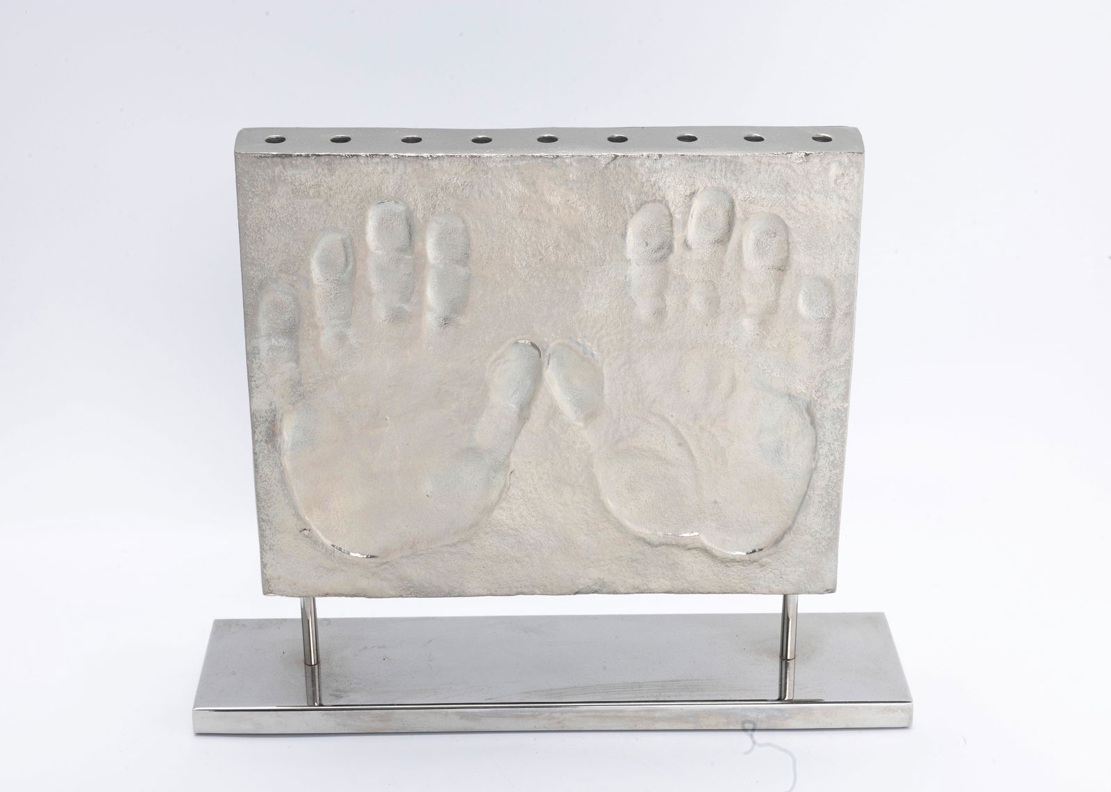 A MODERN CHROME HANUKKAH MENORAH BY MICHAEL ARAM (1 of 1)