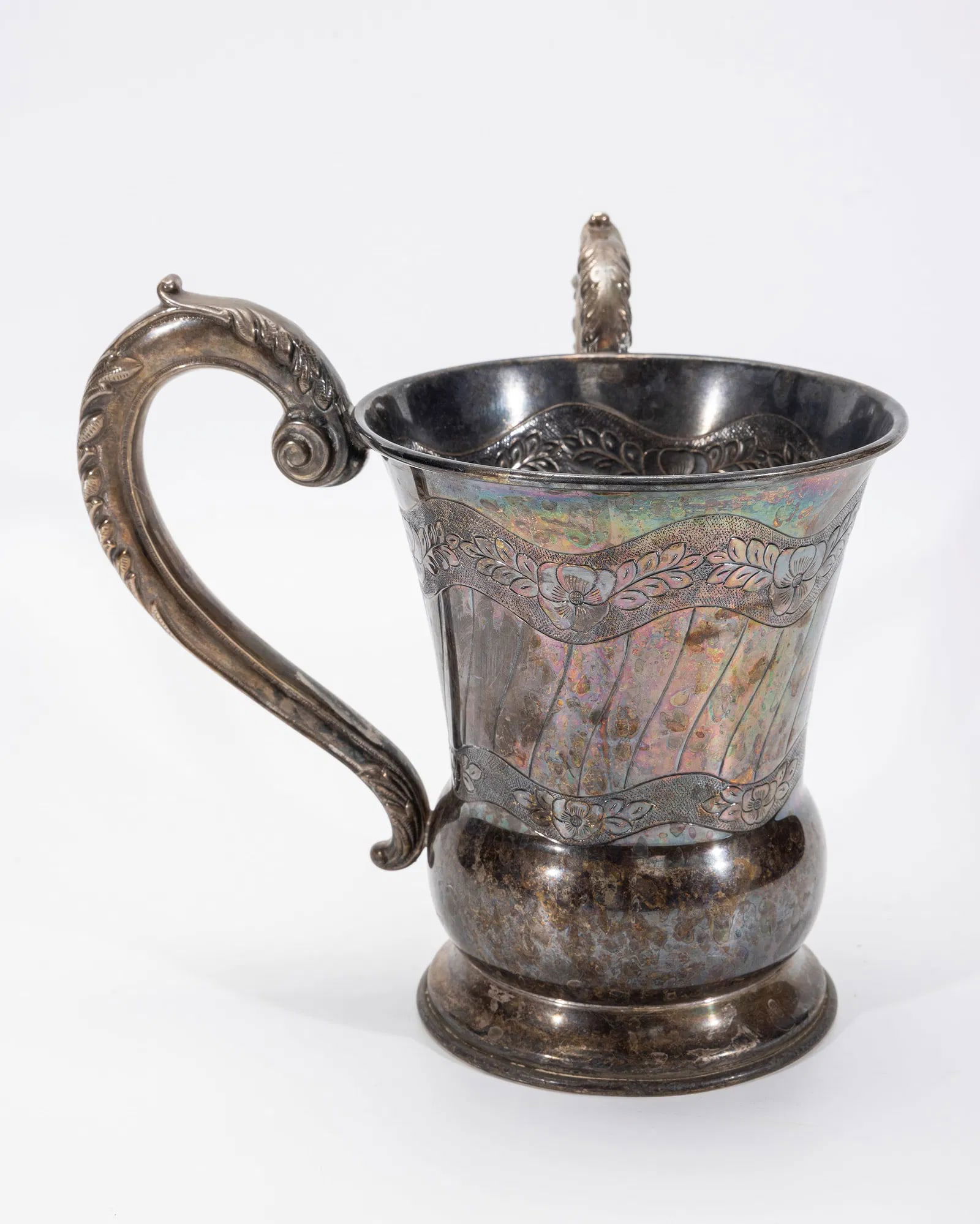STERLING WASH CUP BY HAZOFIM. Israel, c. 2000.: Traditional form 6.6" tall and 359.9 grams