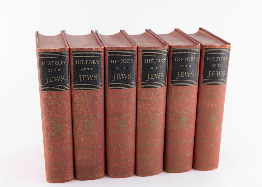 HISTORY OF THE JEWS BY HEINRICH GRAETZ. Philadelphia, 1946.: 1945 reprint of the 1895 work by Gratz. Complete six set edition.