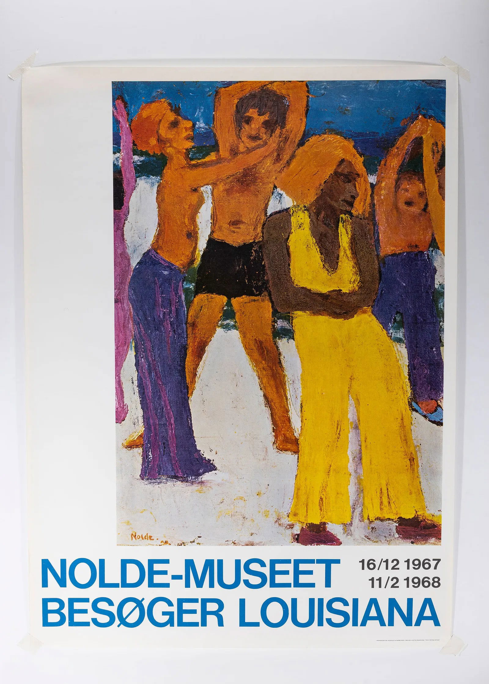 A GALLERY EXHIBITION POSTER FOR NOLDE-MUSSET: Exhibition poster for Nolde-Musset at Besoger Louisiana 1967 - 1968. 24.2" x 32.9"