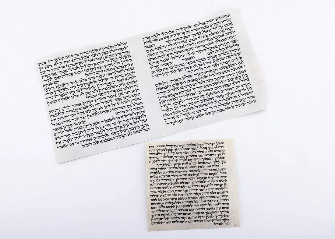 A NEW MEZUZAH AND A NEW PARSHAT KETORET: Both written in beuatful ksav by a quality sofer stam