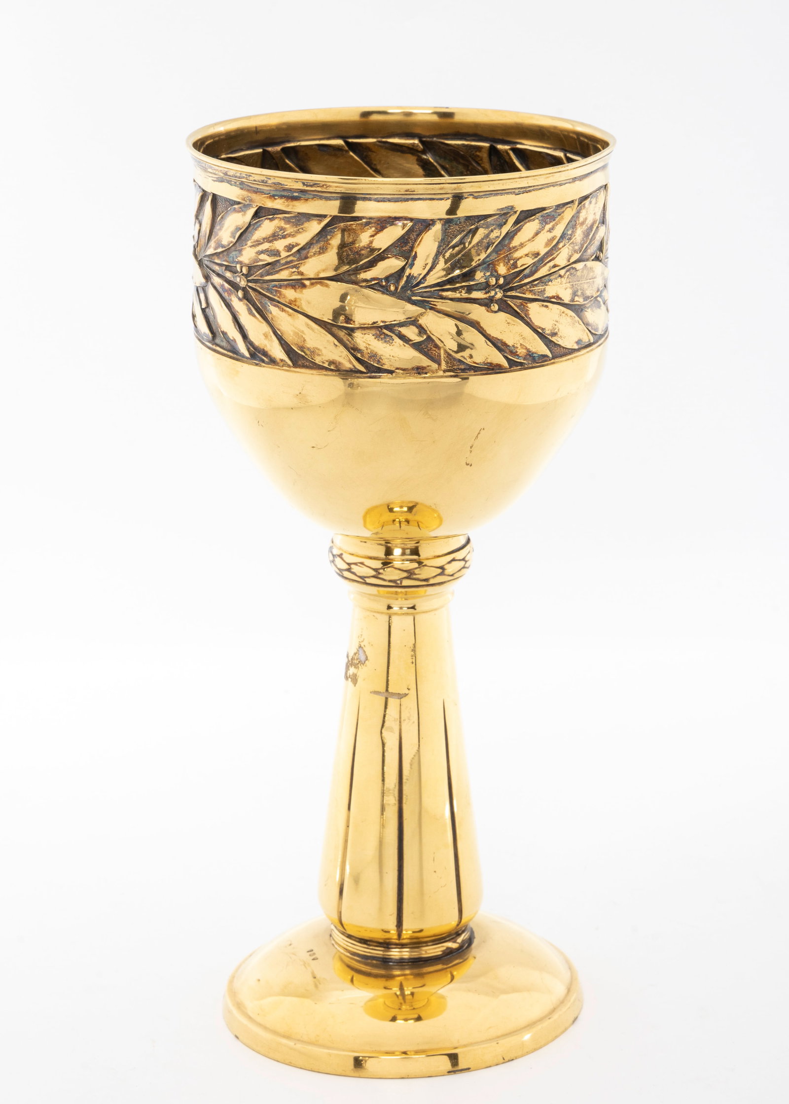 A MONUMENTAL PARCEL-GILT SILVER GOBLET. Germany, c. 1900. (1 of 3)