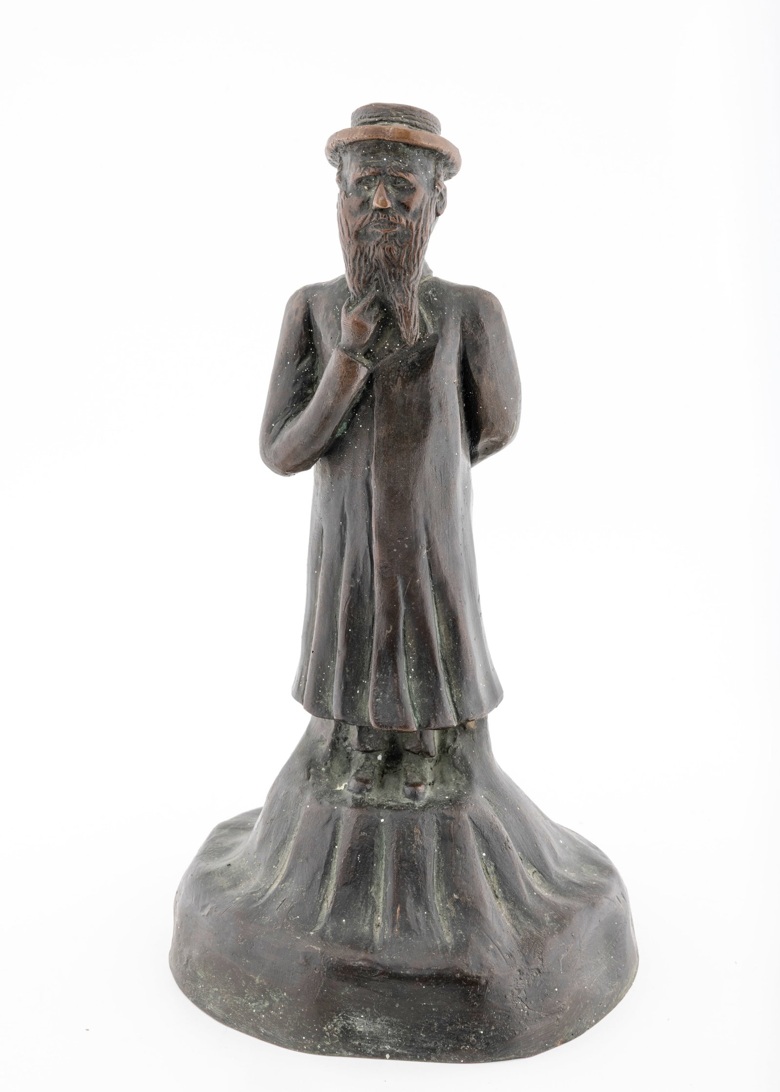 A LARGE BRONZE SCULPTURE OF A HASIDIC MAN (1 of 1)