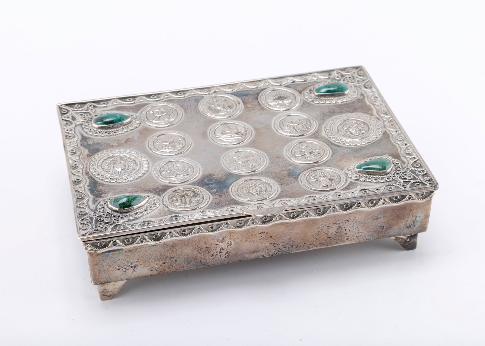 A LARGE STERLING SILVER BOX BY THE BEZALEL SCHOOL. Israel, c. 1970 (1 of 1)