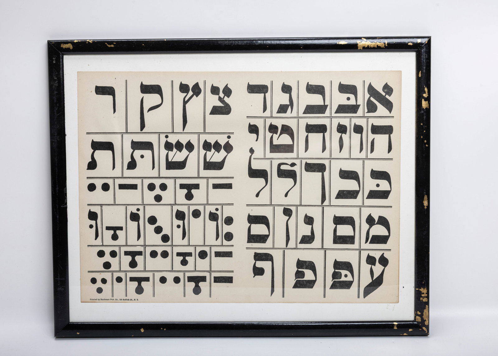 ALEPH BET FOR SCHOOL CHILDREN. Lower East Side, New York, c. 1900 (1 of 2)