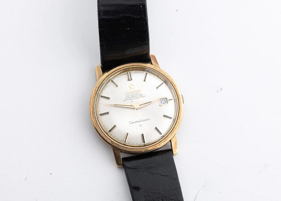 AN OMEGA CONSTELLATION AUTOMATIC CHRONOMETER 14K WATCH - 3