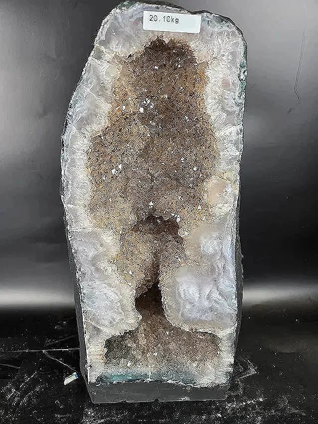 AMETHYST CATHEDRAL GEODE WITH POLISHED EDGES: 17.5" TALL X 7" WIDE 20.10 KILOGRAMS