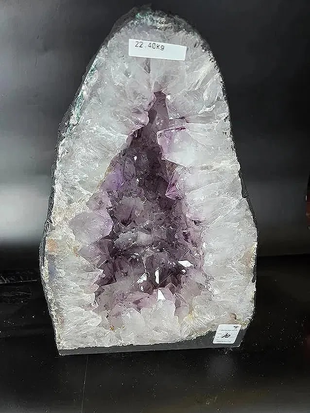 AMETHYST CATHEDRAL GEODE WITH POLISHED EDGES (1 of 3)