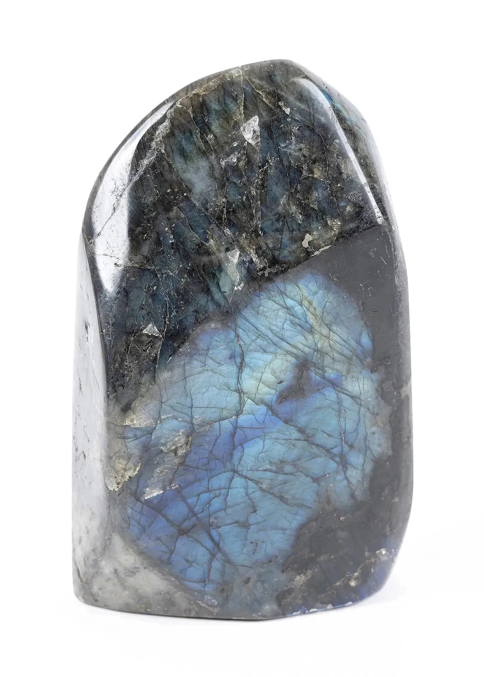 A POLISHED LABRADORITE SPECIMEN: Madagascar. 7.7” x 4.5” x 1.7”. 2294.8 grams.