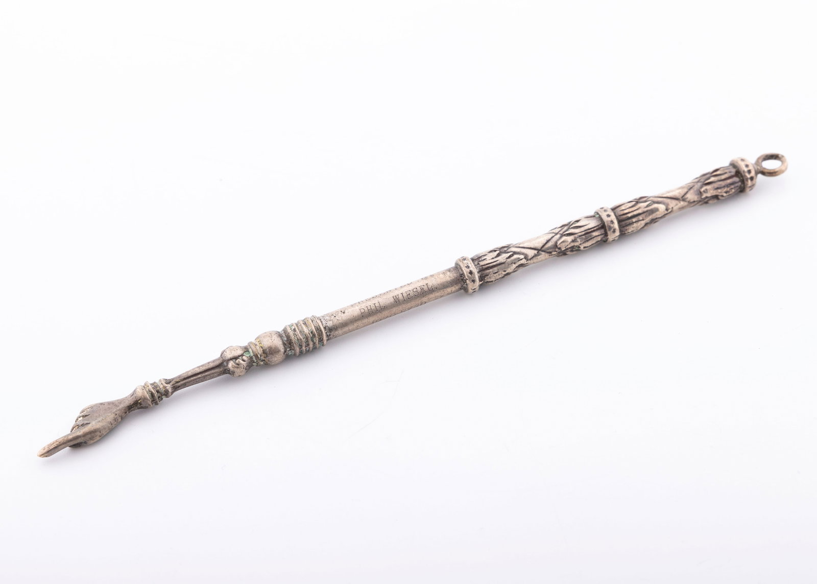 A STERLING SILVER TORAH POINTER. Probably Israel, c. 1960 (1 of 1)