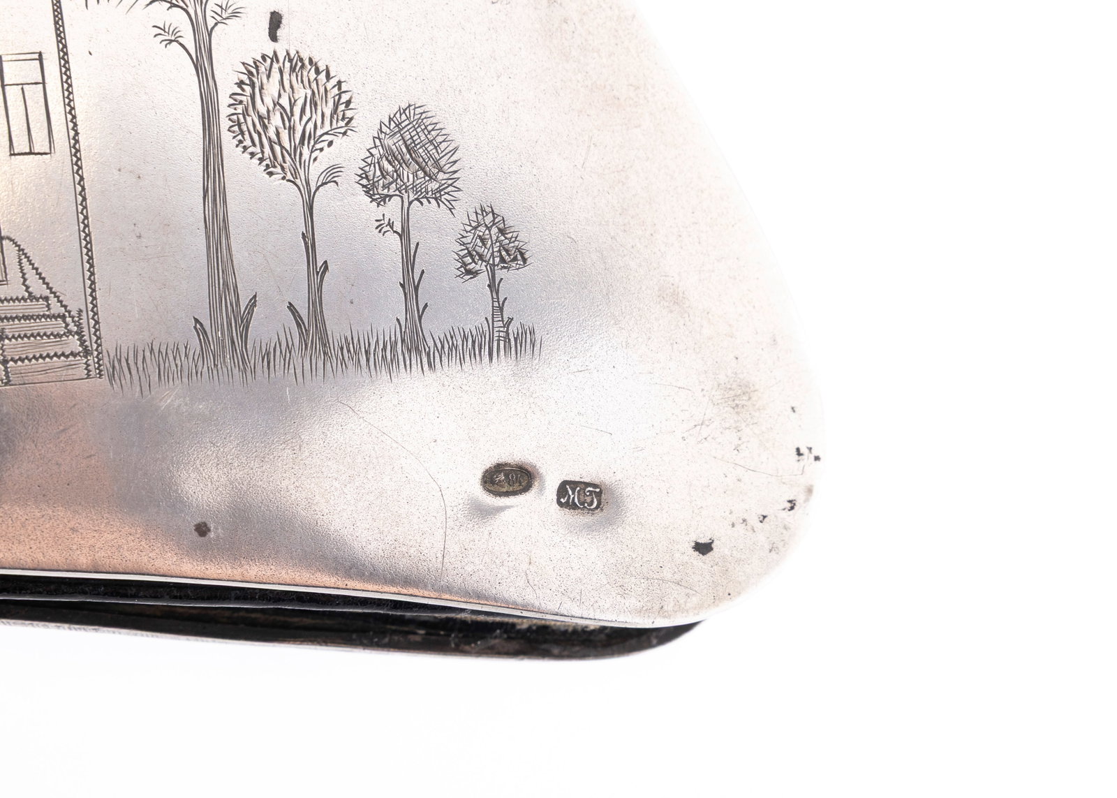 A SILVER AND 9K GOLD WOMAN'S JUDAICA PURSE. Russia, c. 1917. - 7
