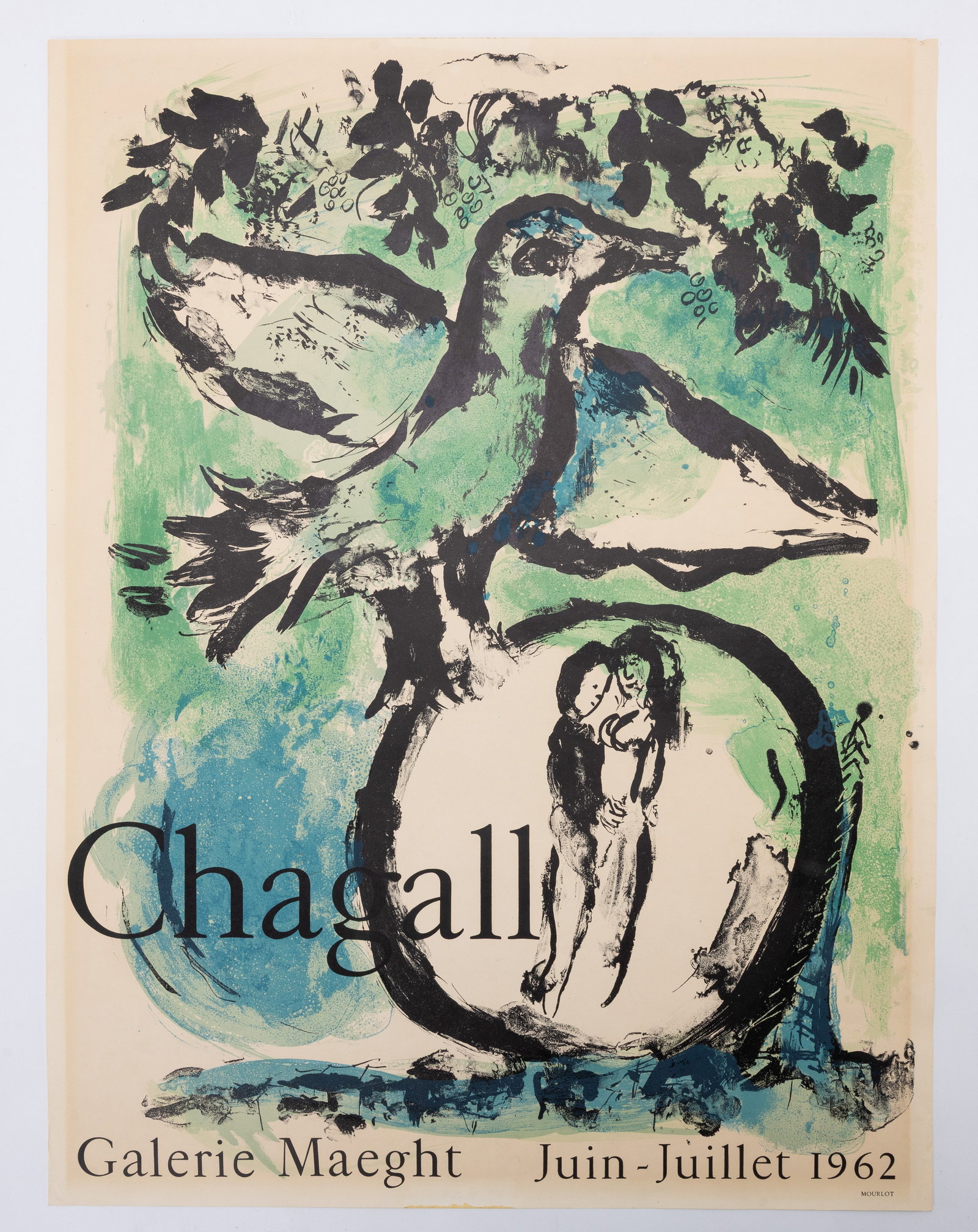 Marc Chagall (1887–1985) L'Oiseau vert (The Green Bird), 1962 Original Color Lithograph Exhibition (1 of 2)