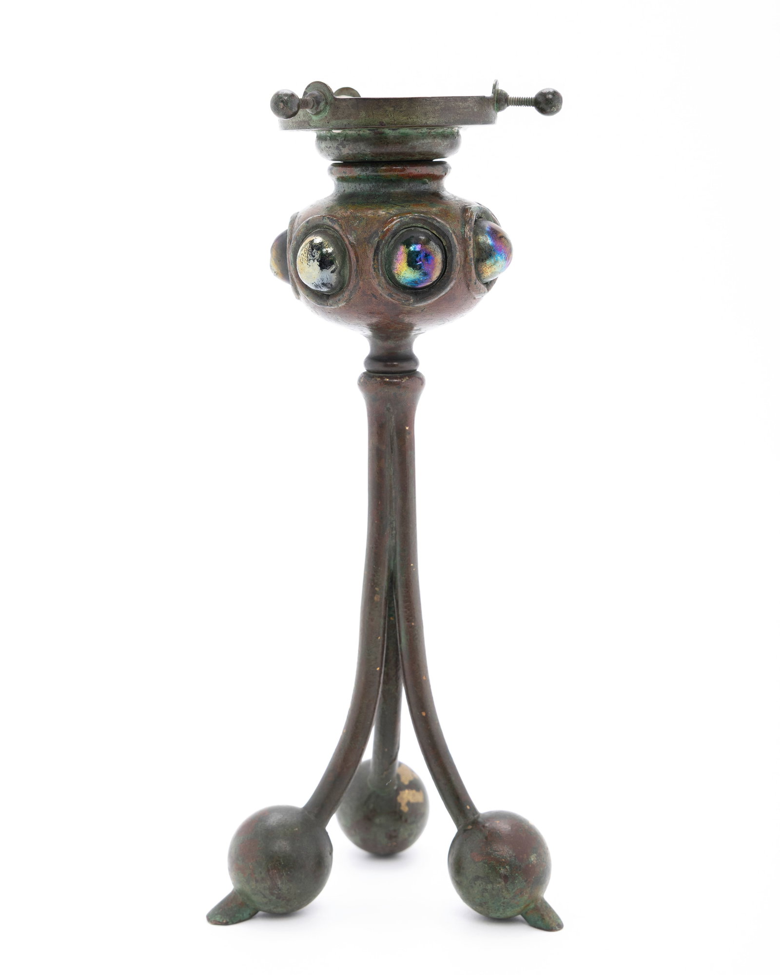 A TIFFANY STUDIOS BRONZE LAMP BASE. New York (1 of 13)